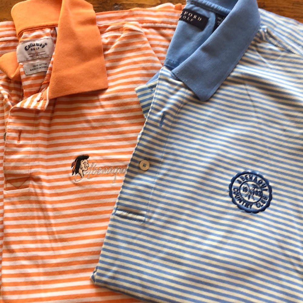 Bundle of 2 striped golf shirts-Callaway & Oxford
